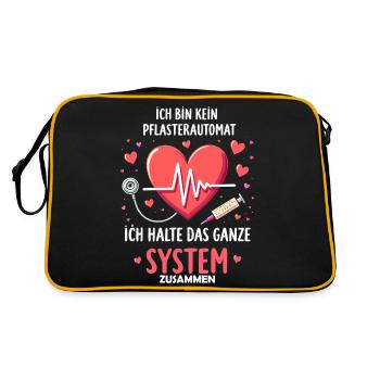 System Pfleger - Kein Pflasterautomat - Retro Tasche - Schwarz/Gold - Hinten