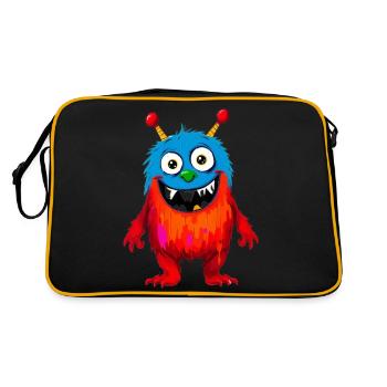 Colorful Monster Art - Cute & Playful Character - Retro Bag - black/gold - Back