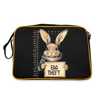 Bunny Egg Thief Easter Bunny Mugshot Police Photo Easter - Retro Bag - black/gold - Back