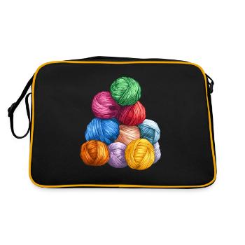 Lusitg Wool Knitting Crochet - Retro Bag - black/gold - Back