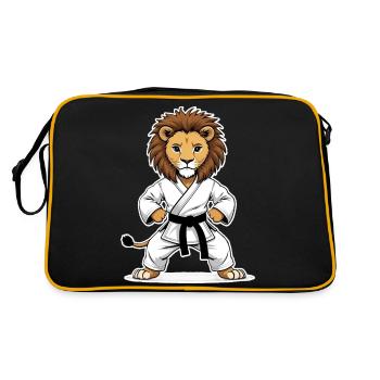 Karaté Lion Dessin animé - Arts martiaux, Judo, Kung Fu - Sac Retro - noir/or - Dos