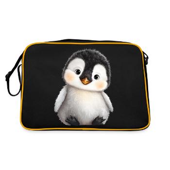 Mignon bébé pingouin - Sac Retro - noir/or - Dos