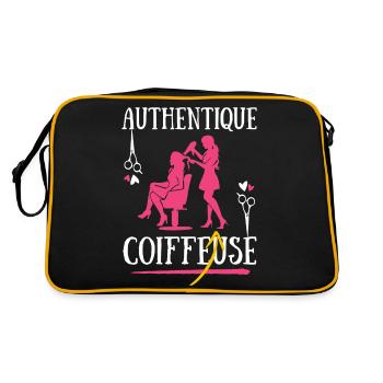 Authentique Coiffeuse Prénom Personnalisable - Sac Retro - noir/or - Dos