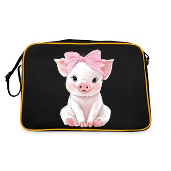 Mignon bébé cochon noeud - Sac Retro - noir/or - Dos