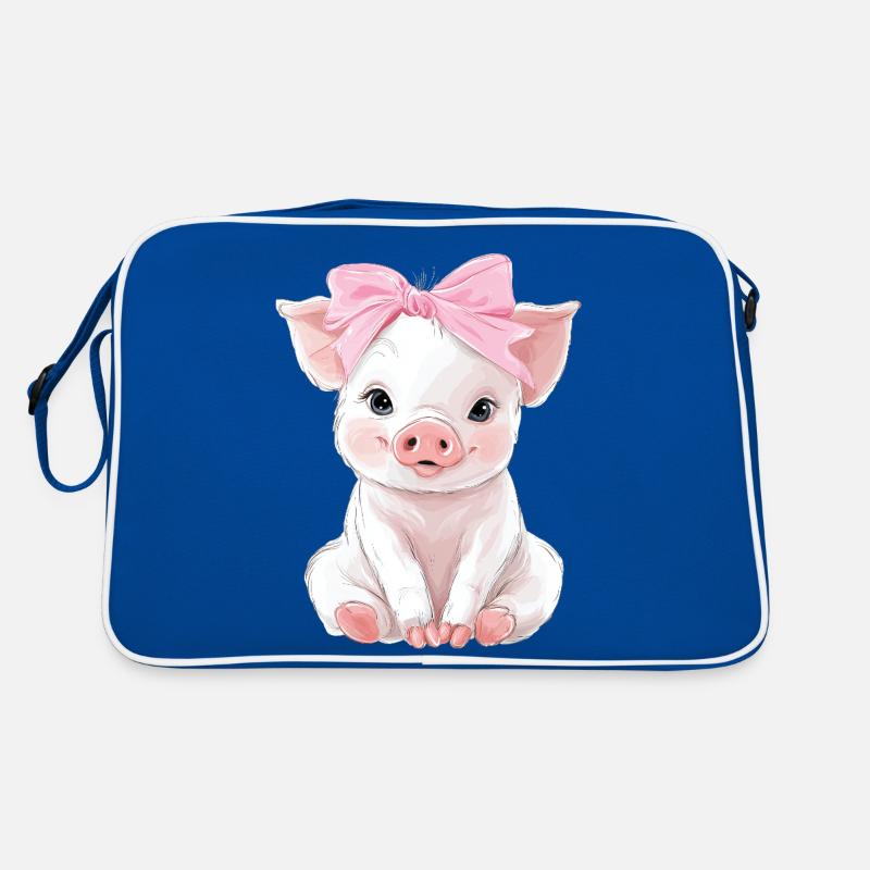 Mignon bébé cochon noeud Sac Retro