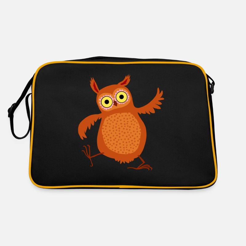 Eule (leuchtend) Retro Tasche