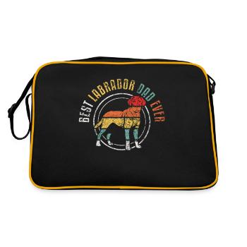 Labrador Labbi chien papa papa père vintage - Sac Retro - noir/or - Dos