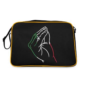 Italie Coeur italien Drapeau main Geste Fierté - Sac Retro - noir/or - Dos