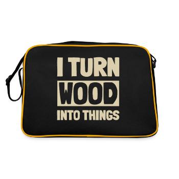 Craftsman Saw Tool Wood Woodworker Renovation - Retro Bag - black/gold - Back
