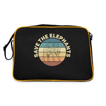 Éléphant Animal Design Vintage - Sac Retro - noir/or - Dos
