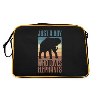Éléphant Animal amour rétro Design - Sac Retro - noir/or - Dos