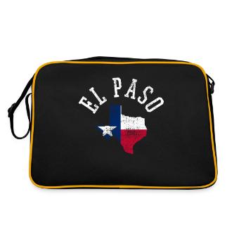 El Paso USA Flagge Patriotisches Design - Retro Tasche - Schwarz/Gold - Hinten