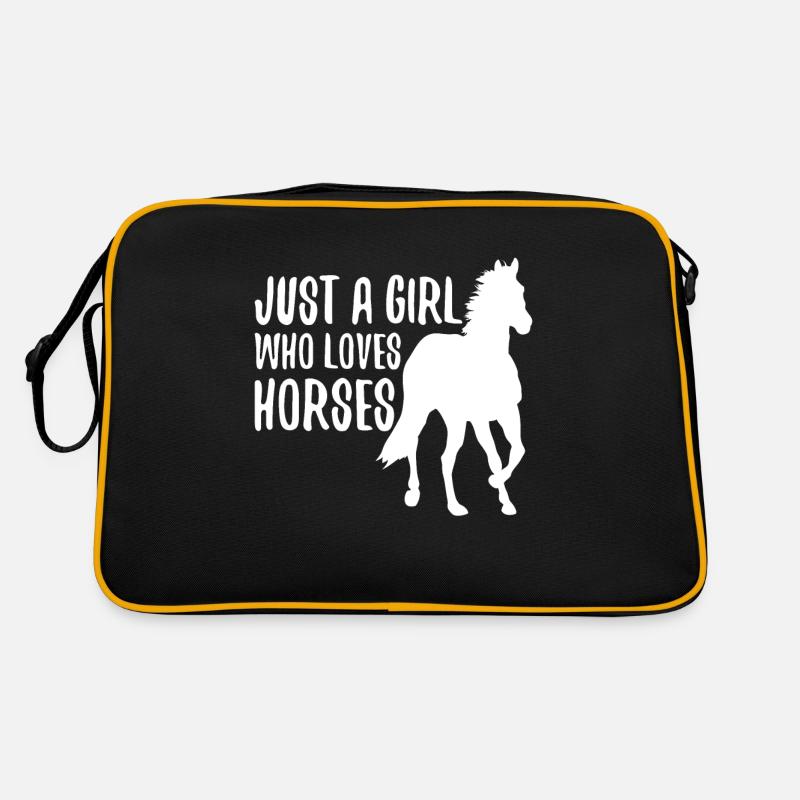 Nur ein Mädchen, das Pferdedesign liebt Retro Tasche