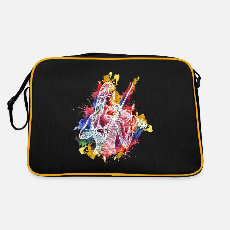 Conception de citation de violon aquarelle pour Sac Retro