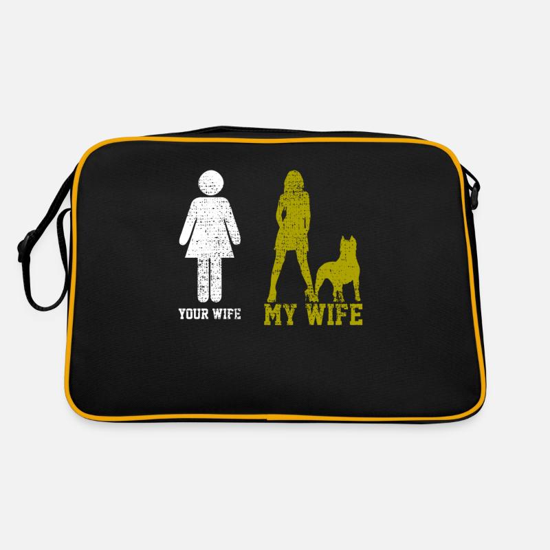 Inspirierende Pitbull-Mutter-Ehefrau-Mama-Kunst Retro Tasche