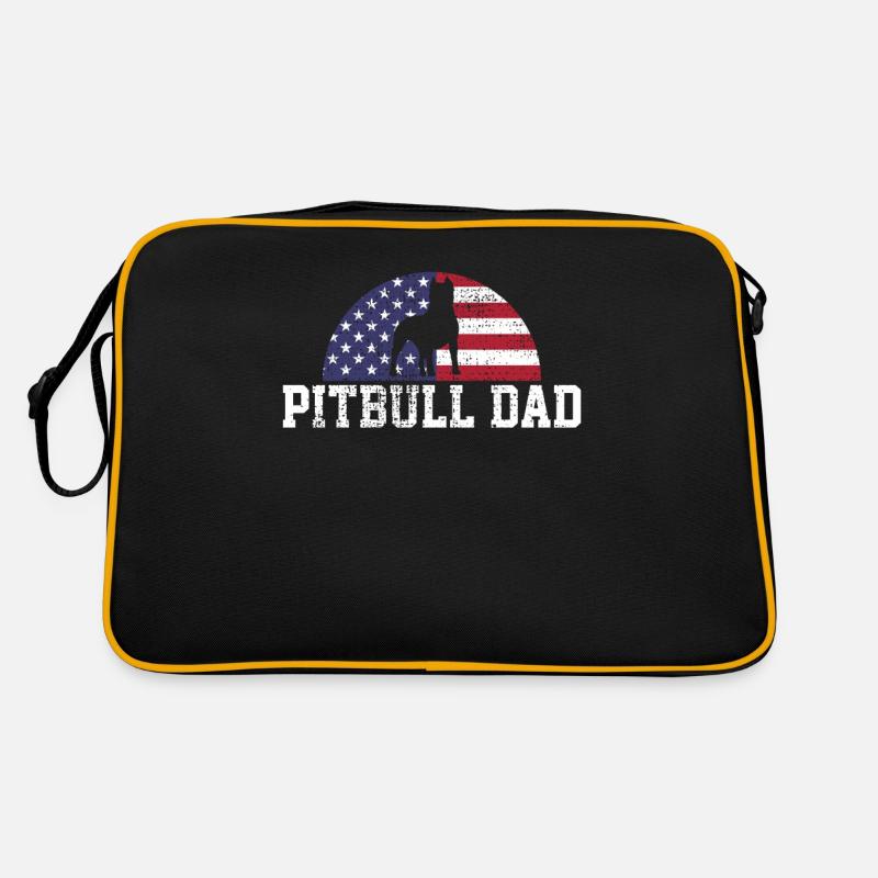 Pitbull Dad Papa Love Bond Einzigartiges Design Retro Tasche