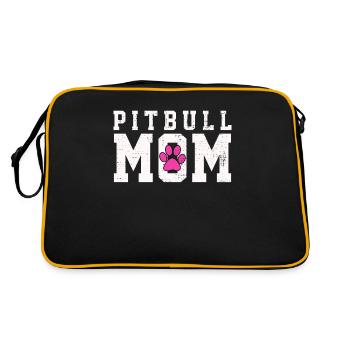 Pitbull Mom Artistic Love Heart Expression - Retro Bag - black/gold - Back