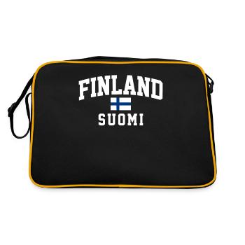 Einzigartige skandinavische Kunst mit - Retro Tasche - Schwarz/Gold - Hinten
