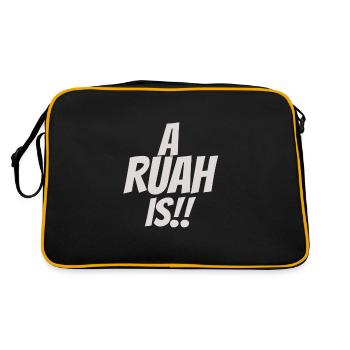 A Ruah IS Bayrisch Boarisch Dialekt Geschenk - Retro Tasche - Schwarz/Gold - Hinten