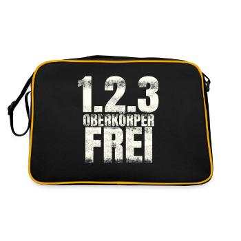 Oberkörper Frei Party Event Nackt Fussball Sport - Retro Tasche - Schwarz/Gold - Hinten