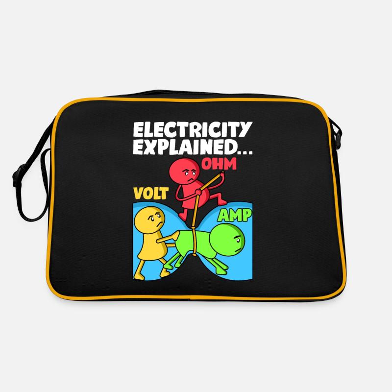 La conception drôle d'électricien explique l'électricité Sac Retro