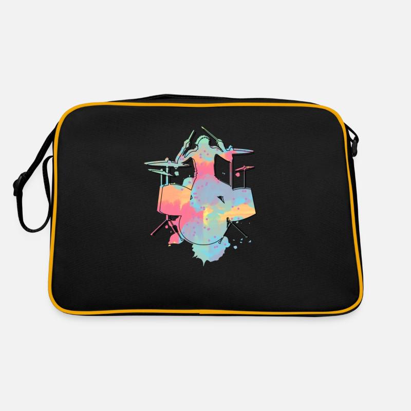 Schlagzeuger - Retro Tasche - Schwarz/Gold