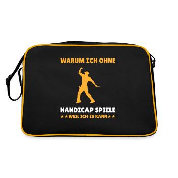 Handicap Golf Golfer Scratch Golfer Lustig Spruch - Retro Tasche - Schwarz/Gold - Hinten