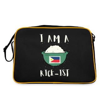 Phillipino Filipino Rice Lover Pinoy Foodie - Retro Tasche - Schwarz/Gold - Hinten