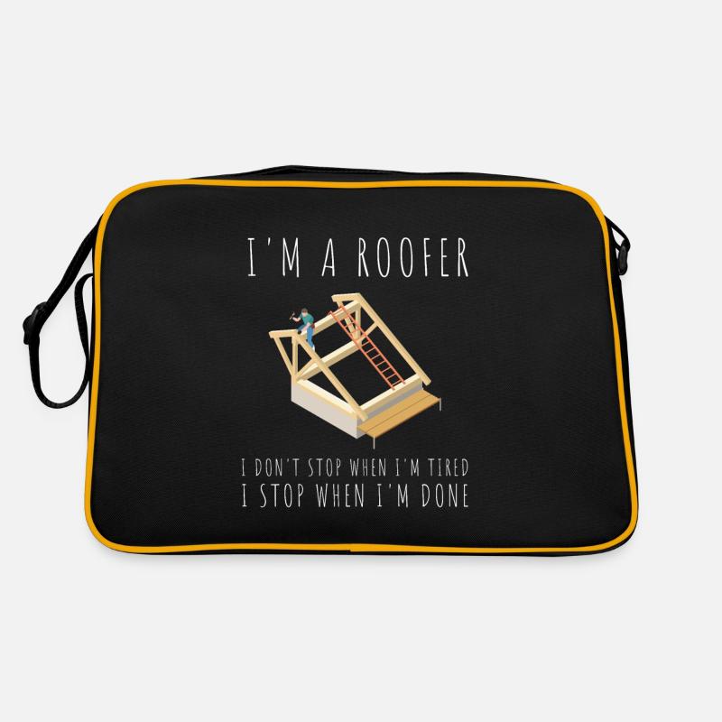 Roofer Roofing Contractor Construction Worker Retro Bag