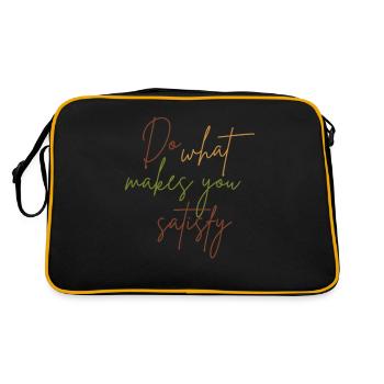 Glücklich machen - Retro Tasche - Schwarz/Gold - Hinten