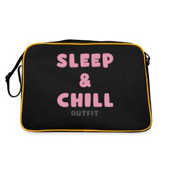 Schlaf und Chill Outfit - Retro Tasche - Schwarz/Gold - Hinten