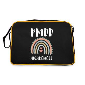 PMDD Awareness Premenstrual Syndrome Menstrual - Retro Tasche - Schwarz/Gold - Hinten