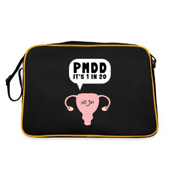 PMDD Awareness Premenstrual Syndrome Menstrual - Retro Tasche - Schwarz/Gold - Hinten