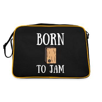 Cajon Box Drum Instrument Peruvian Cajon - Retro Bag - black/gold - Back