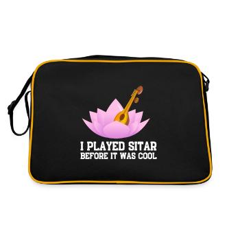 Sitar Instrument Indian Hindustani Music String - Retro Tasche - Schwarz/Gold - Hinten