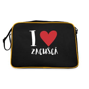Zacusca Mamaliga Romanian Moldovian Romanian Food - Retro Tasche - Schwarz/Gold - Hinten