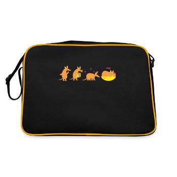 Aardvark Anteater African Ant Bear Edentate - Retro Tasche - Schwarz/Gold - Hinten