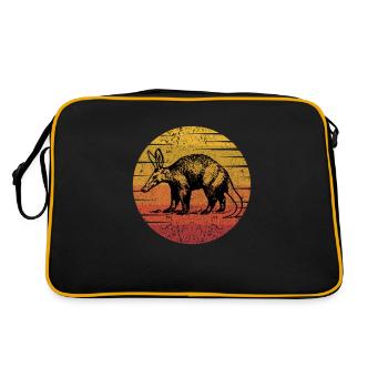Aardvark Anteater African Ant Bear Edentate - Retro Tasche - Schwarz/Gold - Hinten
