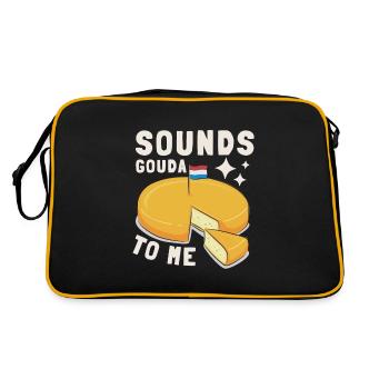 Cheesemonger Cheese Maker Gouda Lover - Retro Tasche - Schwarz/Gold - Hinten