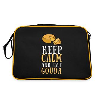 Cheesemonger Cheese Maker Gouda Lover - Retro Tasche - Schwarz/Gold - Hinten