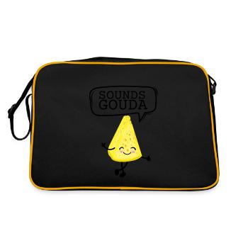 Cheesemonger Cheese Maker Gouda Lover - Retro Tasche - Schwarz/Gold - Hinten