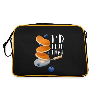 Syrup For Pancakes Flipping Flapjack Breakfast - Retro Bag - black/gold - Back