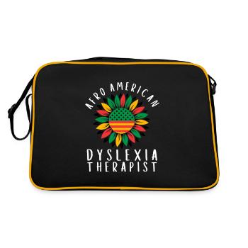 Dyslexic Reading Therapy Awareness Month, Dyslexia - Retro Bag - black/gold - Back