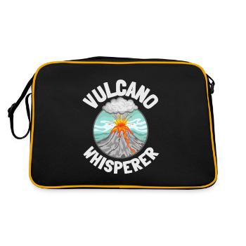 Volcanologists Geologist Magma Volcano - Retro Tasche - Schwarz/Gold - Hinten