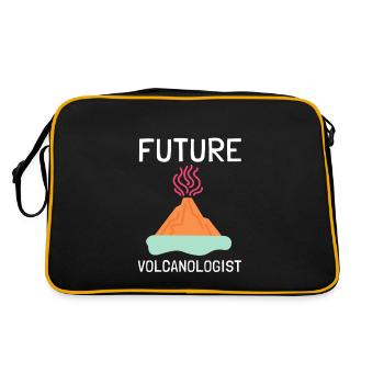 Volcanologists Geologist Magma Volcano - Retro Tasche - Schwarz/Gold - Hinten