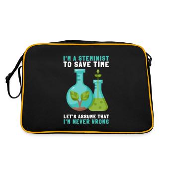 Étudiante en technologie scientifique en STIM, - Sac Retro - noir/or - Dos