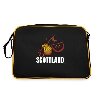 Bagpipe Teacher Player Scotsman Bagpiping - Retro Tasche - Schwarz/Gold - Hinten