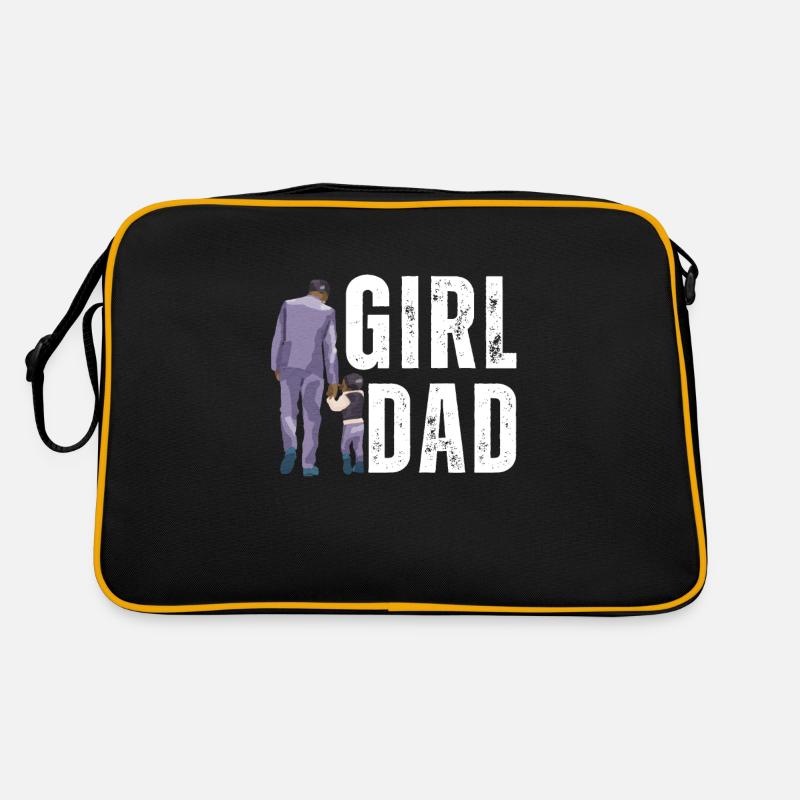Fille protectrice papa, sortir avec ma fille - Sac Retro - noir/or