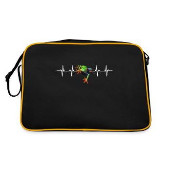 Agalychnis Callidryas Red Eyed Tree Frog - Retro Tasche - Schwarz/Gold - Hinten