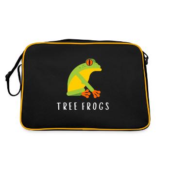 Agalychnis Callidryas Red Eyed Tree Frog - Retro Tasche - Schwarz/Gold - Hinten
